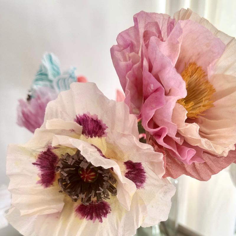 amapolas de seda artesanales