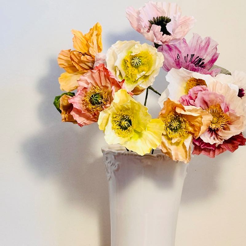 amapolas de seda artesanales